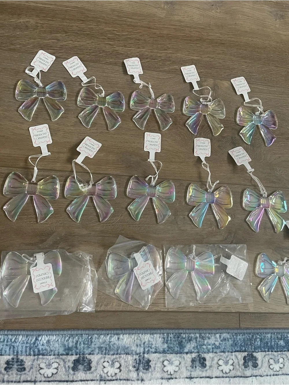 NWT Iridescent Bow Ornaments - Set of 14